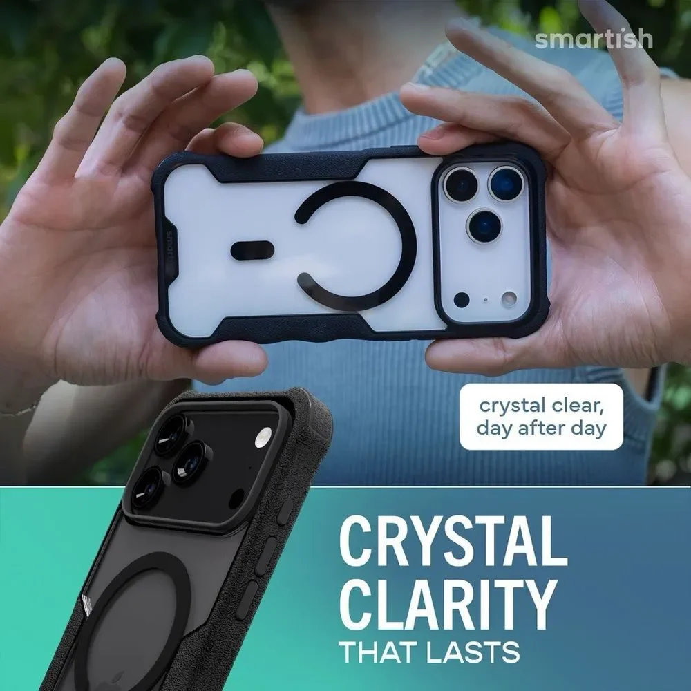 Smartish Gripzilla iPhone 17 Pro Max MagSafe Case Clearly Black Rugged New